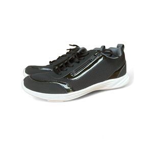 Vionic Womens size 7 WIDE Agile Cassis Black Sneakers Zipper Walking Orthopedic